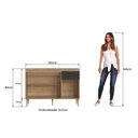 Ver imagem 5 de Armário Balcão 3 Portas 1 Gaveta 120cm Veneza Modulada Cinza/Mel/Grafite