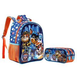 Kit Mochila e Estojo Duplo Escolar Infantil Patrulha Canina 11782 Azul - Xeryus - 1