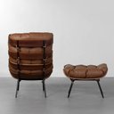 Ver imagem 3 de Poltrona e Puff Costela Slim Alta - Trellis Cognac Abra Casa