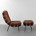Ver imagem 2 de Poltrona e Puff Costela Slim Alta - Trellis Cognac Abra Casa