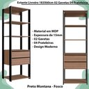 Ver imagem 4 de Estante Livreiro 183x60cm 02 Gavetas Preto Montana Proddy Preto Montana