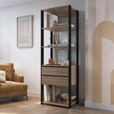 Ver imagem 5 de Estante Livreiro 183x60cm 02 Gavetas Preto Montana Proddy Preto Montana