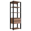 Ver imagem 1 de Estante Livreiro 183x60cm 02 Gavetas Preto Montana Proddy Preto Montana