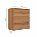 Ver imagem 3 de Cômoda para Quarto 3 Gavetas 90x92cm Condessa Yescasa Marrom/Freijó