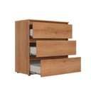 Ver imagem 4 de Cômoda para Quarto 3 Gavetas 90x92cm Condessa Yescasa Marrom/Freijó