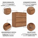 Ver imagem 5 de Cômoda para Quarto 3 Gavetas 90x92cm Condessa Yescasa Marrom/Freijó