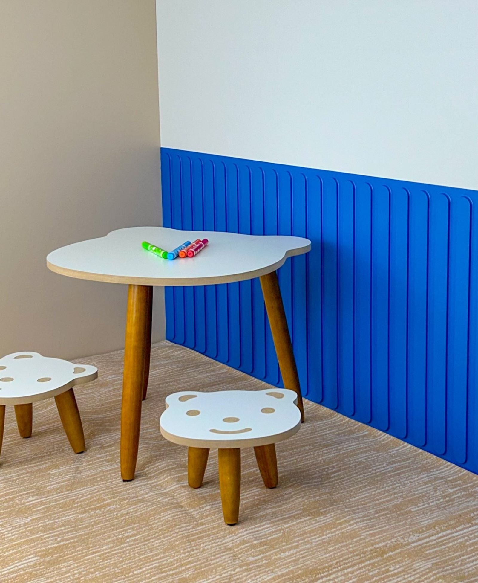 Painel Ripado Versátil Infantil: 01 Unid. 57x270cm Larg. - Talatto Painéis - Polietileno - Azul - 3