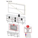 Ver imagem 6 de Rack Com Painel Tv 65" Retrô Flórida Multimóveis V3133 Duna/Preto Duna/Preto