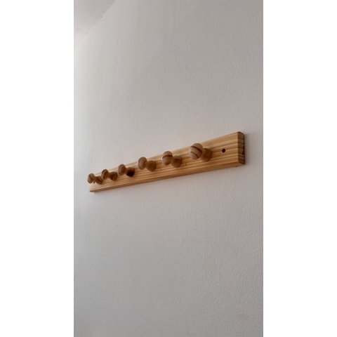 Cabideiro de Parede Madeira Pinus Natural 6 Ganchos – Ideal para Quarto, Banheiro, Hall e Entrada