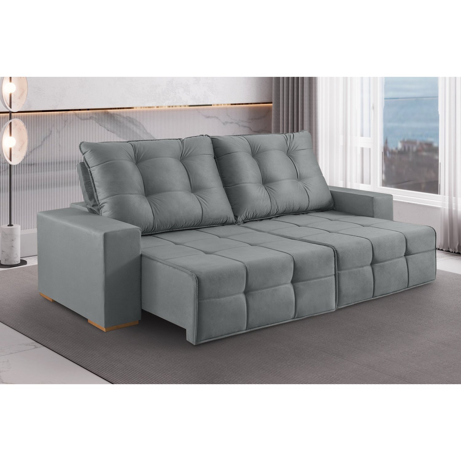 Sofá 3 Lugares Retrátil e Reclinável 210cm Belgrado - 1
