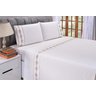 Lençol 180 Fios Queen 4pçs Bordado 400 Fiosdiamante Palha - 2