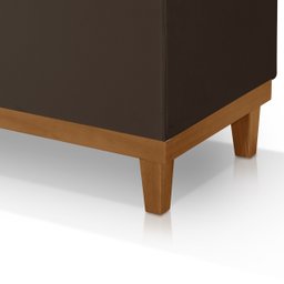 Recamier Baú Dubai Corino Marrom Casal 1,30m Estofado Base Madeira - 4