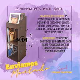 Estante Grande para Discos de Vinil Lps Premium Amadeirado - 7