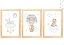 Ver imagem 1 de 3 Quadros Decorativos Infantil Ursinho Coelhinho Balão Nuvem:pinus