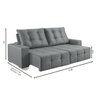 Sofá 3 Lugares Retrátil e Reclinável 230cm Belgrado - 3