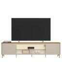 Ver imagem 1 de Rack para TV até 85" com 2 Portas e Prateleira de Vidro Salerine Tauari/Off White Fosco