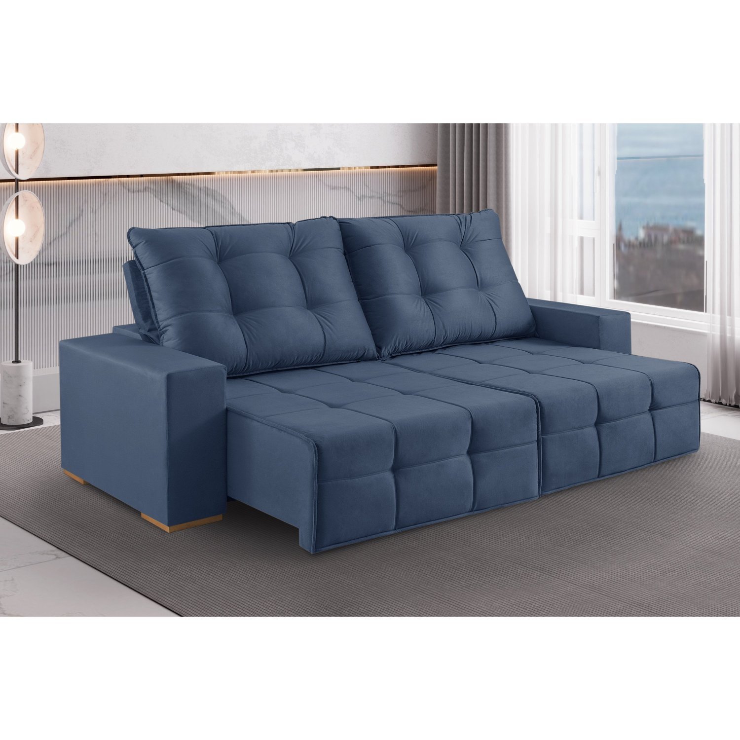 Sofá 3 Lugares Retrátil e Reclinável 230cm Belgrado - 1