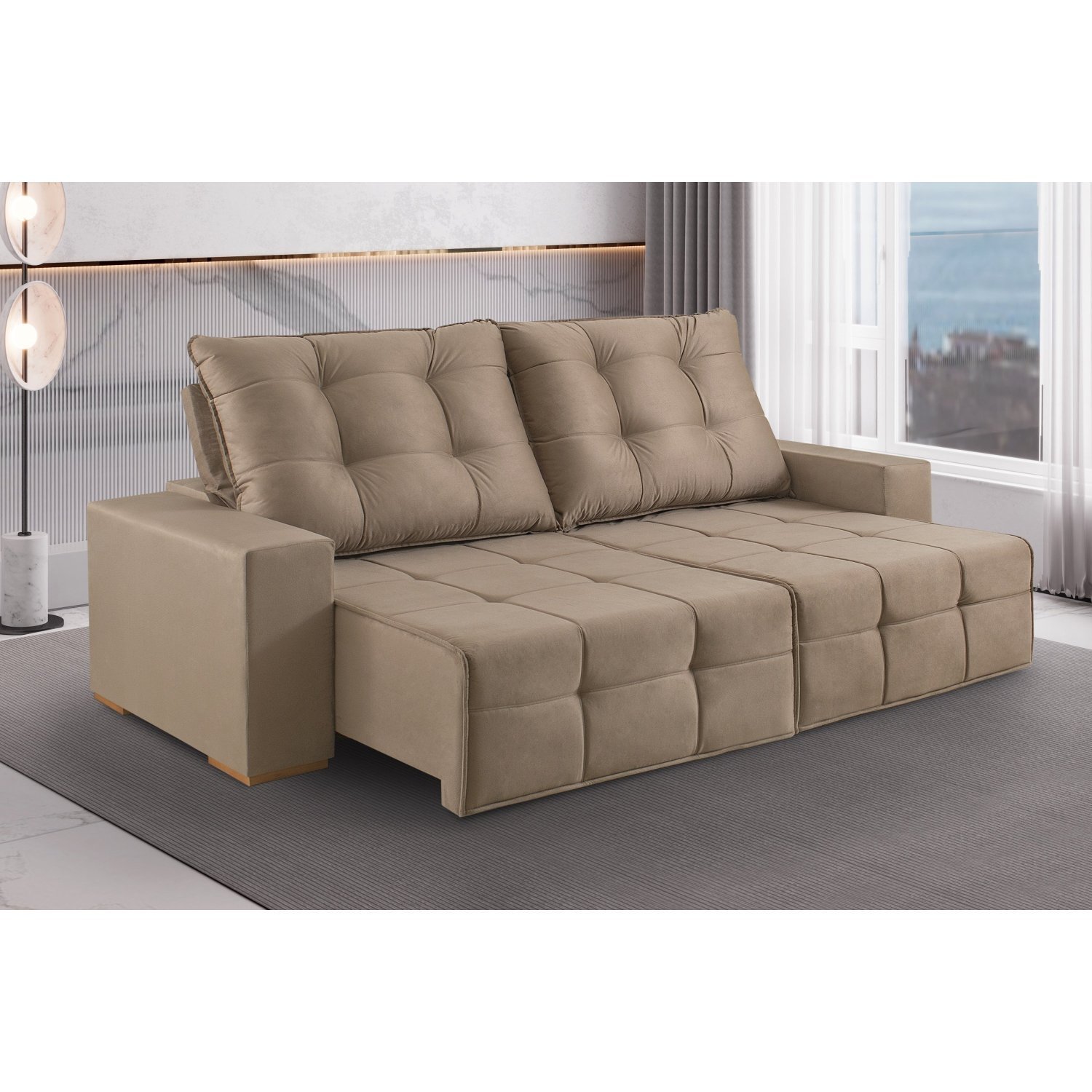 Sofá 3 Lugares Retrátil e Reclinável 230cm Belgrado - 1