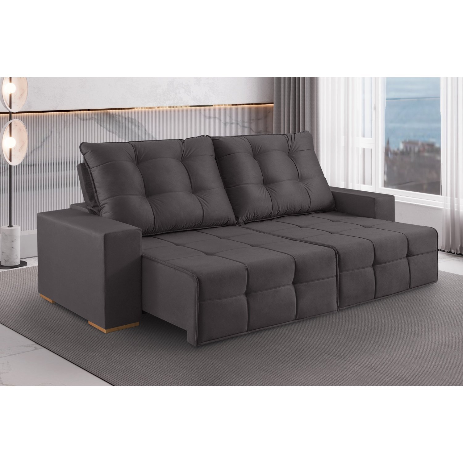 Sofá 3 Lugares Retrátil e Reclinável 230cm Belgrado - 1