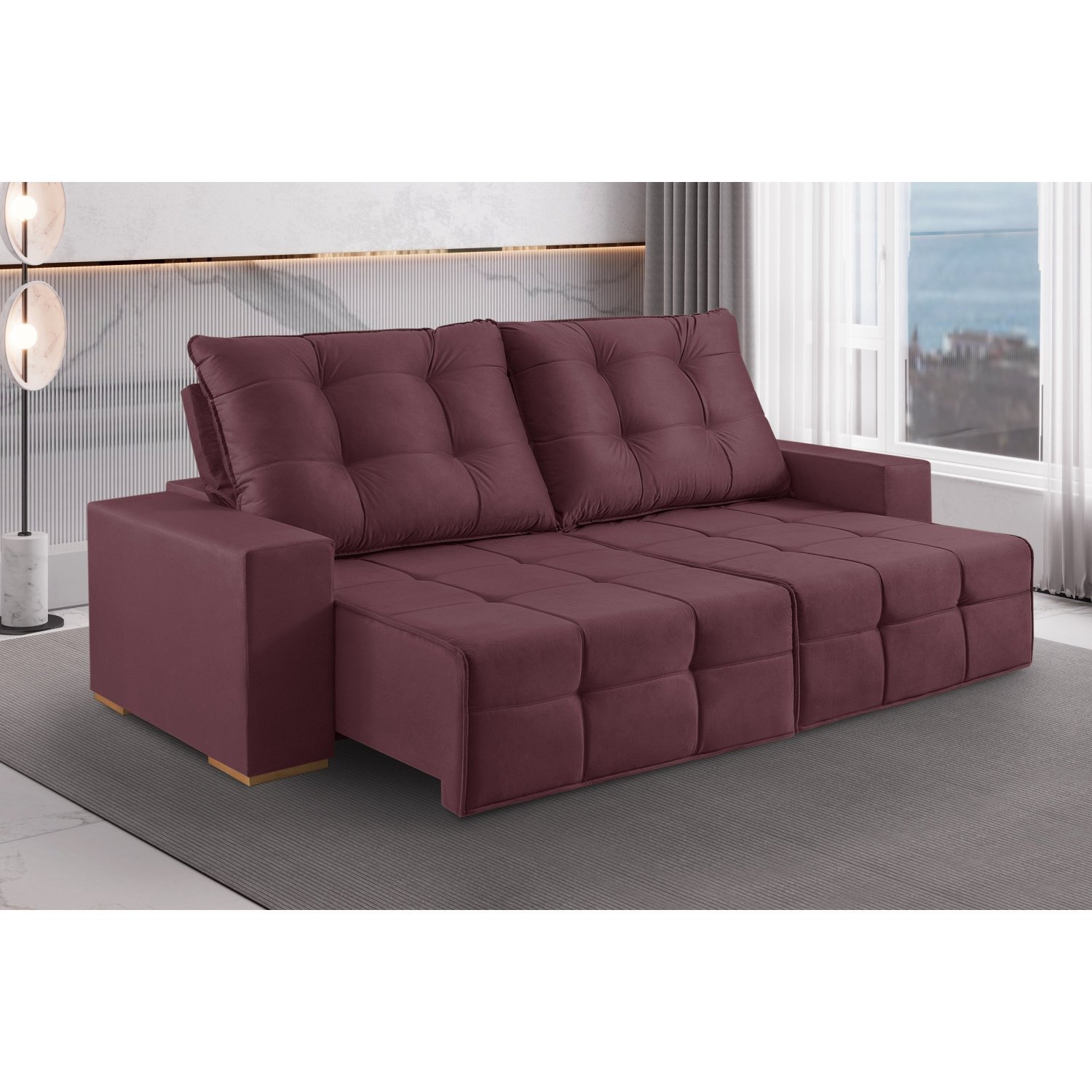 Sofá 3 Lugares Retrátil e Reclinável 230cm Belgrado - 1