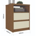 Ver imagem 3 de Mesa de Cabeceira 2 Gavetas 1 Nicho 100% MDF Gales