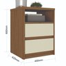 Mesa de Cabeceira 2 Gavetas 1 Nicho 100% MDF Gales - 3