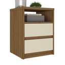 Ver imagem 2 de Mesa de Cabeceira 2 Gavetas 1 Nicho 100% MDF Gales Marrom