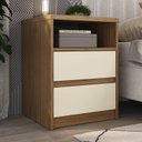 Ver imagem 1 de Mesa de Cabeceira 2 Gavetas 1 Nicho 100% MDF Gales