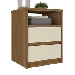 Mesa de Cabeceira 2 Gavetas 1 Nicho 100% MDF Gales - 2