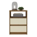 Ver imagem 4 de Mesa de Cabeceira 2 Gavetas 1 Nicho 100% MDF Gales Marrom
