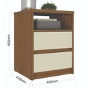 Ver imagem 3 de Mesa de Cabeceira 2 Gavetas 1 Nicho 100% MDF Gales Marrom
