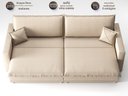 Ver imagem 5 de Sofá Tango 2,40m sem Caixa, Retrátil e Reclinável Linho Soft Bege - Netsofas