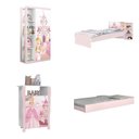 Ver imagem 2 de Conjunto Quarto Infantil Guarda Roupa 2 Portas Cômoda 3 Gavetas Lara e Cama Princesa