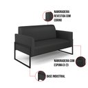Ver imagem 6 de Sofá Namoradeira com 2 Poltronas Base Industrial Alta Preto Marisa Corino Preto D03 - D’Rossi