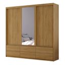 Ver imagem 3 de Guarda Roupas Casal 3 Portas de Correr 1 Espelho 6 Gavetas Malca