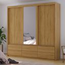 Ver imagem 1 de Guarda Roupas Casal 3 Portas de Correr 1 Espelho 6 Gavetas Malca