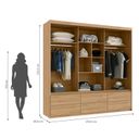 Ver imagem 5 de Guarda Roupas Casal 3 Portas de Correr 1 Espelho 6 Gavetas Malca