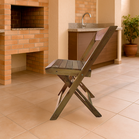 Cadeira Dobrável de Madeira Eucalipto Reforçacada: Mel