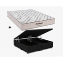 Ver imagem 1 de Cama Box Bau Casal Bipartido Preto Colchão Fit D45 Espuma 138x188 - Ortobom