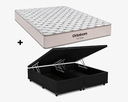 Ver imagem 1 de Cama Box Bau Casal Bipartido Preto Colchão Fit D45 Espuma 138x188 - Ortobom