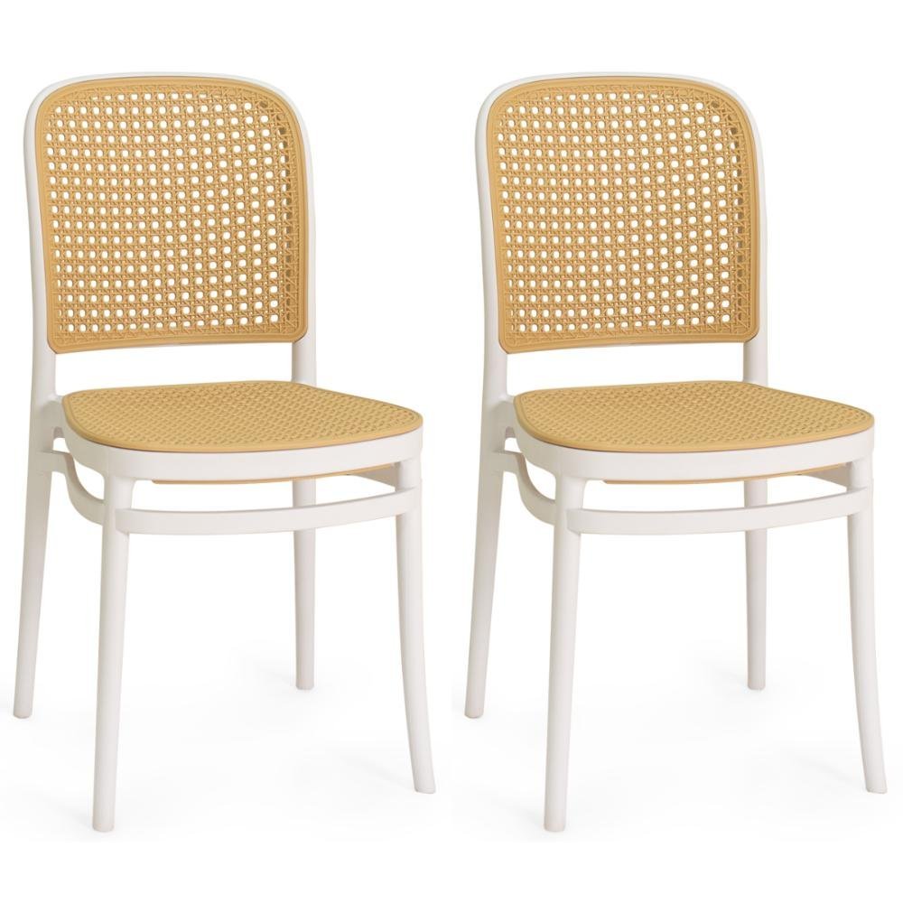 Kit 2 Cadeiras de Jantar Roma para Sala e Cozinha - Branco