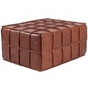 Ver imagem 2 de Puff de Couro Legítimo Decorativo 80x60x40 cm Queen Marrom Camel