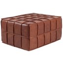 Ver imagem 2 de Puff de Couro Legítimo Decorativo 80x60x40 cm Queen Marrom Camel