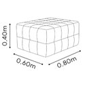 Ver imagem 3 de Puff de Couro Legítimo Decorativo 80x60x40 cm Queen Marrom Camel
