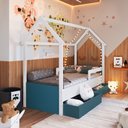 Ver mais imagens de Cama Infantil Montessoriana com Gavetões Inferiores