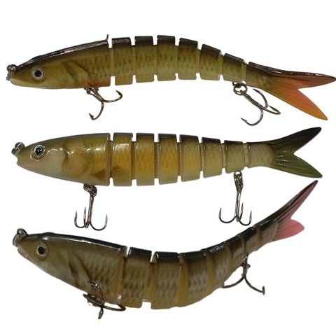 Isca Artificial 3 Peixe Articulada Pesca Pescaria Lambari Robalo Tucunare Traira Tainha Mar Rio Lago