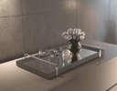 Ver imagem 1 de Bandeja Espelhada Decorativa Madeira com Alça e Espelhada:laca Concreto/cromado