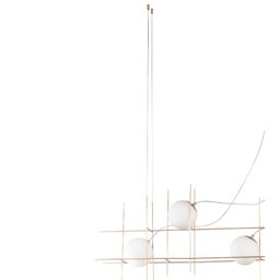 Pendente Dix 120x15xcm 4X25W G9 RE019G Bella Iluminação - 2