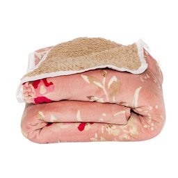 Manta Estampado Floral e Dupla Face com Sherpa Casa Dona - 2