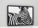 Ver imagem 1 de Quadro Decorativo Fotografia Zebra Preto e Branco - 70x50cm:moldura Preta